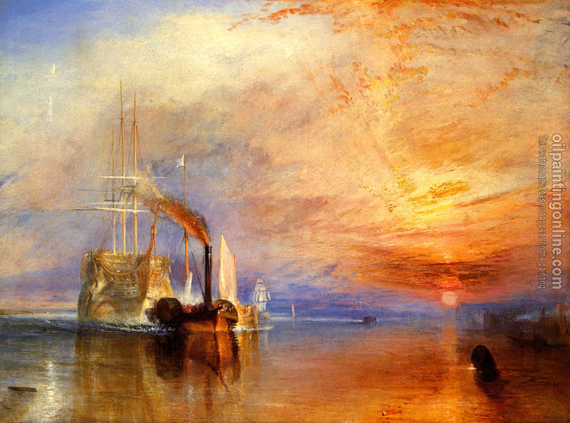 Turner, Joseph Mallord William - The Fighting 'Temeraire,tugged to her last Berth to be broken up